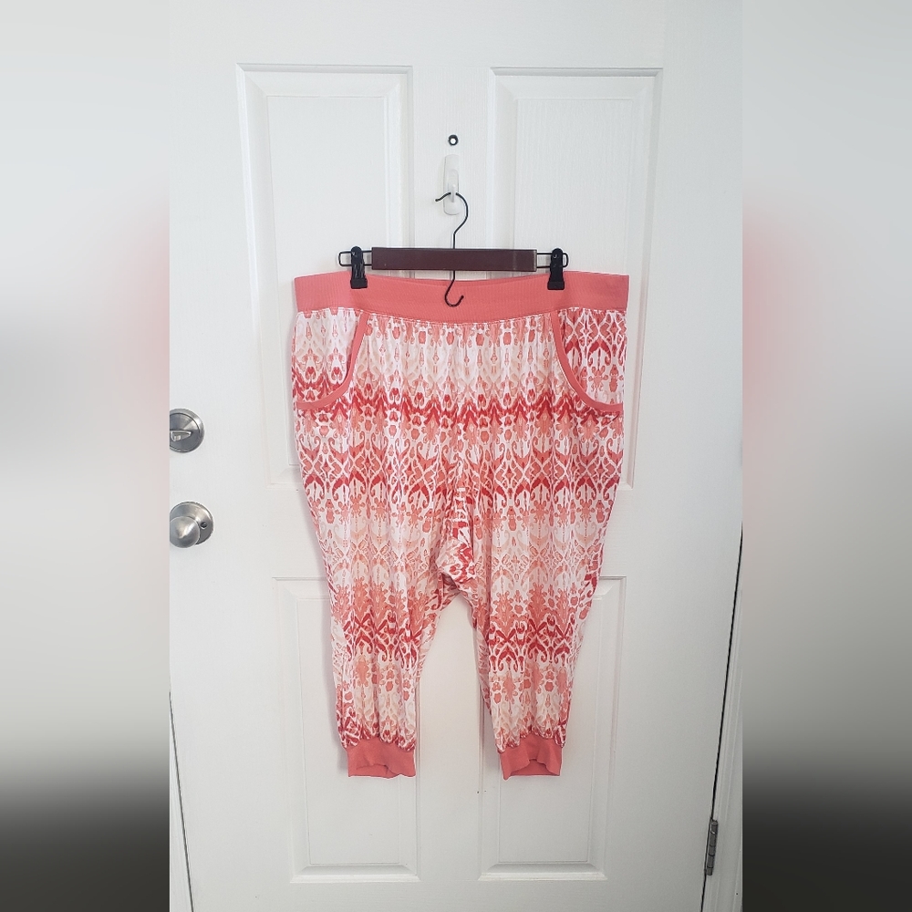 Cacique harem style lounge pants with Turkish rug pattern motif